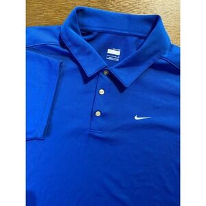 Nike Golf Polo Shirt Men's L Blue Fit Dry Performance Athletic EUC Pickleball